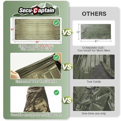 84″x63″ SecuCaptain Survival Mylar Thermal Blankets 4-Pack Outdoor Camping