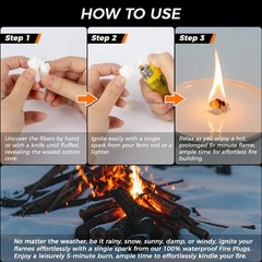 25-Pack Fire Starter Plugs – Survival Tool for Campfires, BBQ, and Camping