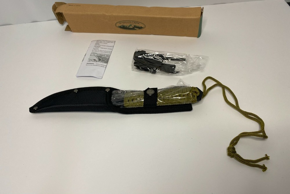 NEW Woodland Creek Be Outdoor Ready Survival Knife With Fire Starter