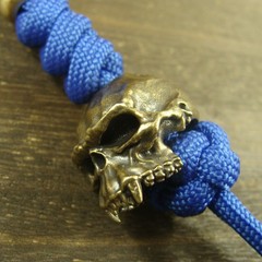 Brass “Skull” knife Lanyard Bead Paracord beads crafted for EDC gear XLH026