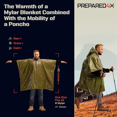 4X Emergency Ponchos & Mylar Blanket – Waterproof Wind-Resistant Outdoor Surviva