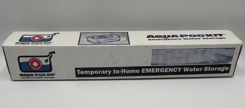 New AquaPod Kit 65 gal Emergency Water Storage In-Home Bathtub