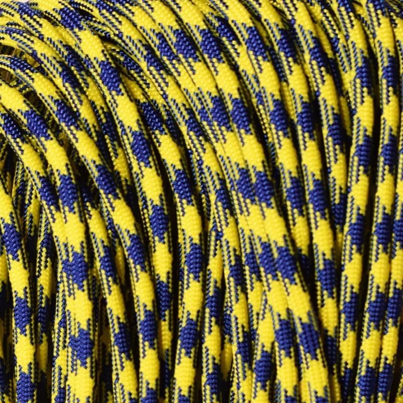 550 Paracord Electric Blue and Canary Yellow 50/50 Made in the USA Nylon/Nylon
