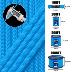 1200 Paracord Rope – 4.4mm 14 Strand Nylon Parachute Spool para Cord Lanyard for
