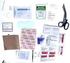 100Pc First Aid Kit Stored in a Waterproof Red Dry Sack