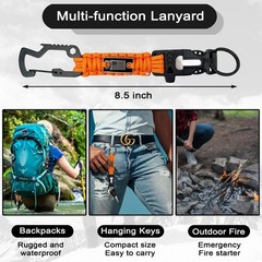 Heavy Duty Paracord Lanyard and Keychain with USA Flag, Tactical Braided Mili…