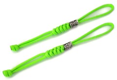 Paracord Lanyard/Keychain 550 (Neon Green) Nordic Runes – 3 Variations (2 Pack)