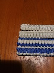 8″ Paracord Bracelet With Copper Wire Core – 4 Pack – Blue & White