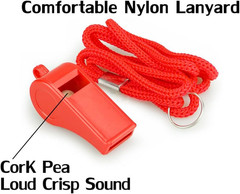 8-Pack Loud 120dB Safety Whistles with Lanyard – Bright Colored Plastic Emergenc