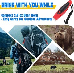 120dB Electronic Bear Horn to Scare Bears- Loud Air Horn for Safety Hiking Ca…