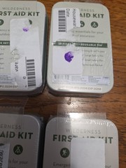 KIKKERLAND (2) 19 PC+(2)25 PC LOT Outdoor Reusable Tin Wilderness First Aid Kit