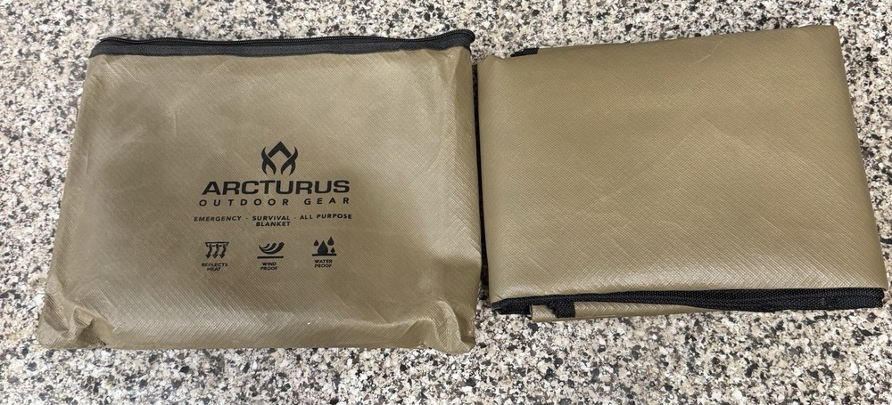 Arcturus Emergency Blanket Beige Reflects Heat Windproof Waterproof Outdoor Gear