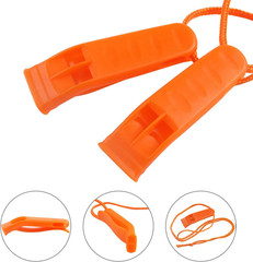 40 Pcs Emergency Safety Whistle Plastic Whistles Set with Lanyard,Red and Orange