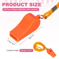 Plastic Whistles with Lanyard, Training Sports Gather Whistles Loud Crisp Sou…