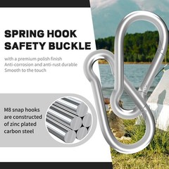 Carabiners Clip Spring Snap Hook,Heavy Duty Galvanized Steel(10&120PcsM6,50PC…