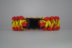 550 Paracord Survival Bracelet Cobra Red/Explode «Made in the USA»