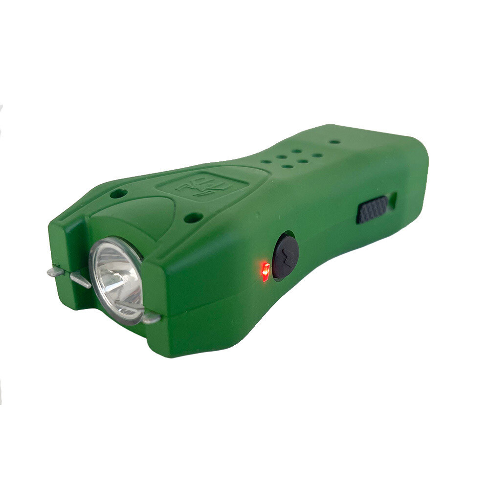 Green Slim Mini Rechargeable Stun Gun with Flashlight