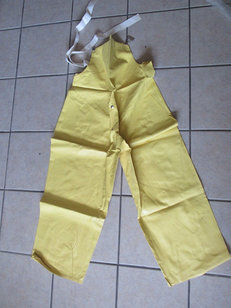 Rainfair Economy Fishermen Overall-Yellow Nyloprene Rubber-XLarge-ILGWU (B 47)