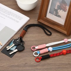 2Pcs Paracord Lanyard Keychain with Spring Ring, Black, Burgundy