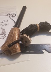 Authentic Deer Antler Handled Ferro Rod Fire Starter Petroleum Balls & Free Gift