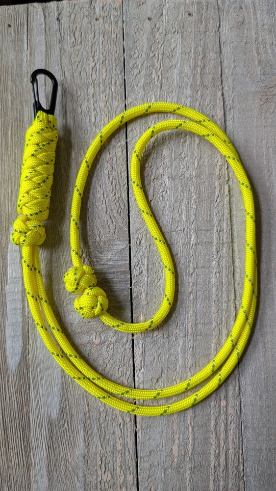Paracord Neck Lanyard with Clip – Fully Adjustable – Reflective Yellow