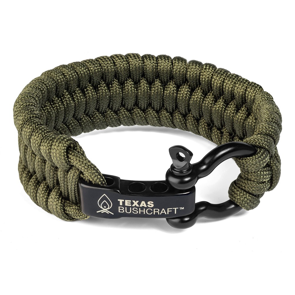 Survival Paracord Bracelet Bow Shackle Wax Tinder Fishing Line Camping Emergency