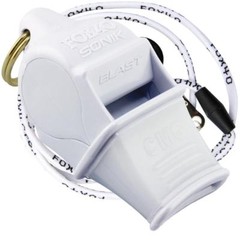 WHITE Fox 40 SONIK BLAST CMG Whistle Official Coach Safety Rescue – FREE LANYARD
