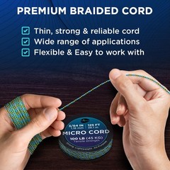 TECEUM Micro Paracord Rope – Thin Braided Cord for Crafting, DIY, Camping
