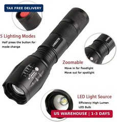JARDLITE LED Emergency Handheld Flashlight, 4 Pack, Adjustable Focus, Water Resi
