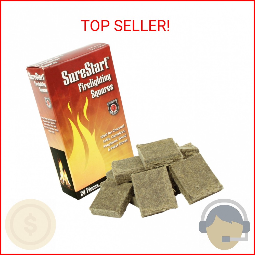 Meeco’s Red Devil 418 SureStart Firelighting Squares (Pack of 24) – Quick & Easy