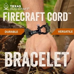 Survival Paracord Bracelet Bow Shackle Wax Tinder Fishing Line Camping Emergency