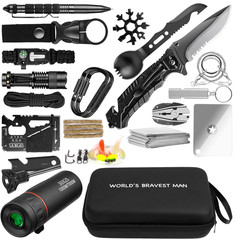 Survival Kit 34 in 1 Emergency Tactical Survival Gear Camping Tool Accessories E