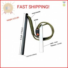 6 Inch Survival Fire Starter, Classic Ferro Rod Fire Starter 3/8 Inch x 6 Inch w