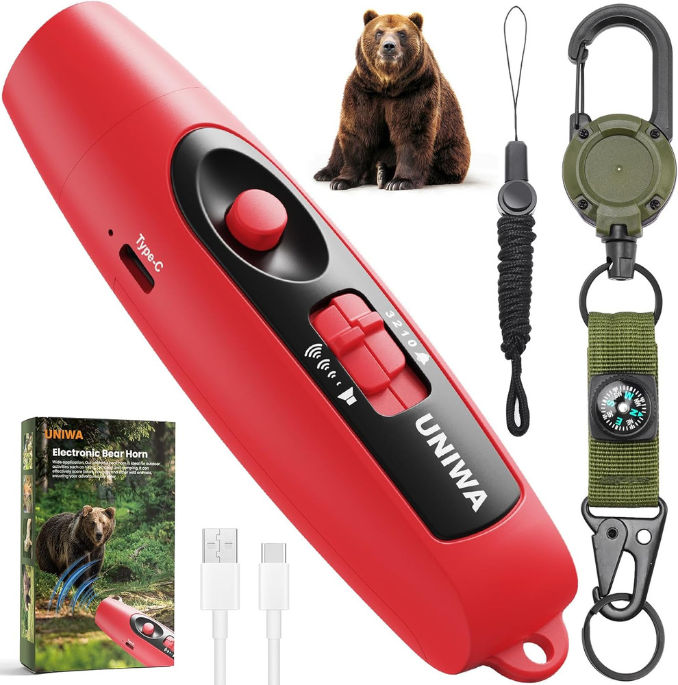 Electronic Air Bear Horn, 120±5 Db Loud Air Horn for Safety Hiking Camping Emerg