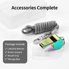 HUTOU Whistle Stainless Steel Coach Sports Whistle with Lanyard, Loud Crisp Soun