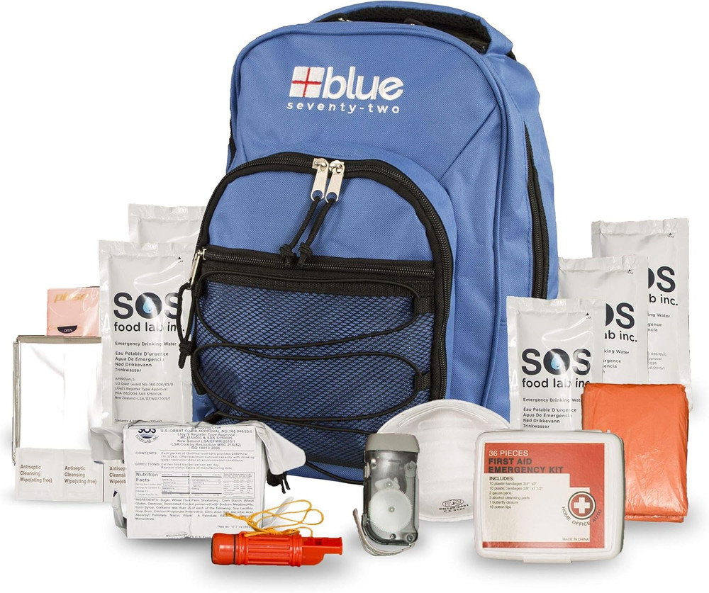 Blue Seventy-Two | 72 Hour Emergency Backpack Survival Kits for 1 Person | Survi