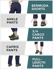 Women’s-Hiking-Pants Convertible-Zip-Off-Quick-Dry-Pants for Cargo, Small Navy