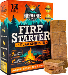 Fire Starter Cubes, 160 Pcs – Value Pack – Firestarter Squares for Fireplace, Fi