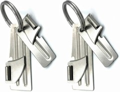 Shelby P51 & P38 Can Opener + Keyring USA Military Camping Hiking Survival