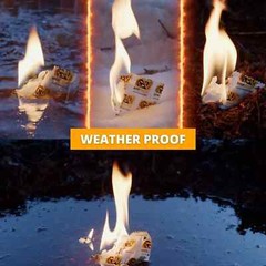 Quick Survive Fire Starter Pouches 100% Waterproof Proprietary Paraffin Formula