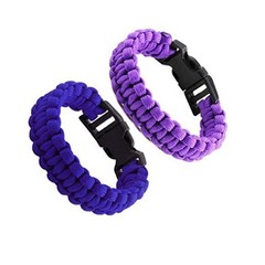 L&F Home Paracord Bracelet Set for Men Women Bracelets Rope Braided Purple/Blue