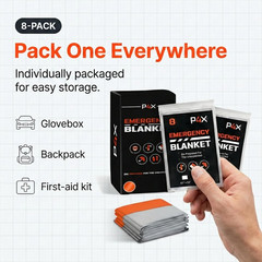 PREPARED4X Mylar Blankets 8 Pack – Waterproof Emergency Blanket – Rip and Tear R