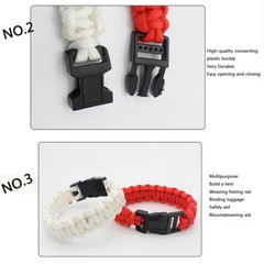 Emergency Camping Rescue Gear Paracord Survival Bracelet Wristband Military