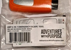 AWP 2-in-1 Emergency Escape Tool Window Breaker/Seatbelt Cutter New Orange (Two)