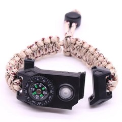 Fashion Men Outdoor LED Light Survival Umbrella Rope SOS Bracelet Emergency.