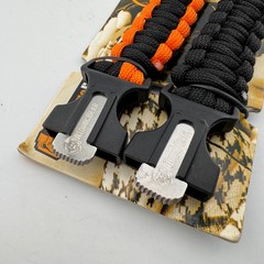 Atomic Bear Paracord Bracelet (2 Pack) – Adjustable – Fire Starter Loud Whistle