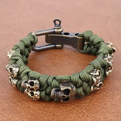Vintage Skull Style Bracelet Jewelry Gift Outdoor Camping Paracord Survival.
