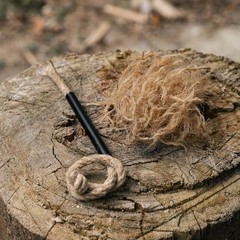 5pcs Outdoor Camping Waxed Jute Rope Fire Starter – Portable 29cm Handheld