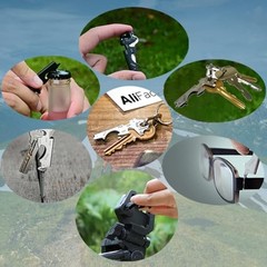 Heavy Duty Keychains with Carabiner Clip,8-in-1 Multi-Tool,EDC Black+silver
