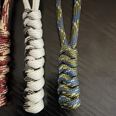 Braided Paracord Lanyard Keychain Loops, Multicolor Variety, 4 Pack Set